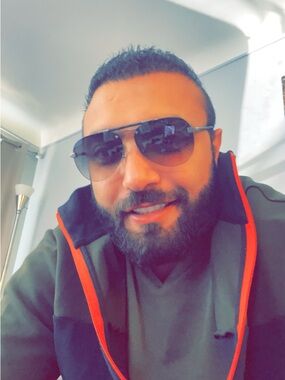 Polo by Ralph Lauren Men's Olive Green Sweater with Orange Trim